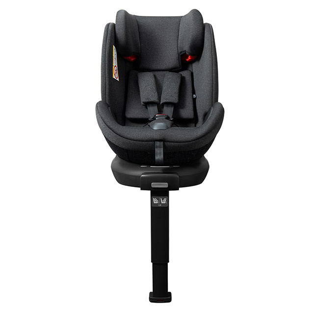 Schwarzer, um 360 Grad drehbarer Kinderautositz für Kleinwagen